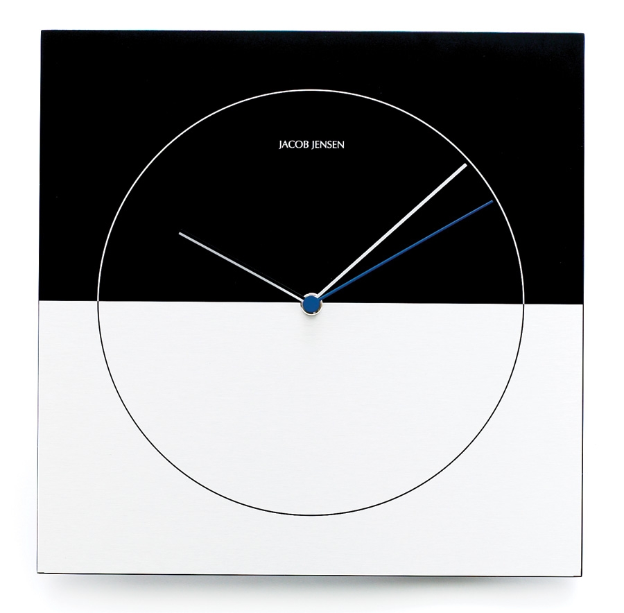 Image of Jacob Jensen Black and Silver Classic Wall Clock